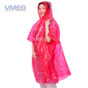 Pinky Red PE Regenponcho mit aufgesetzter Kapuze