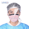 Einweg-SPP-Vlies-Gesichtsmaske in Pink mit Antibeschlag-Kunststoff-Augenschutz
